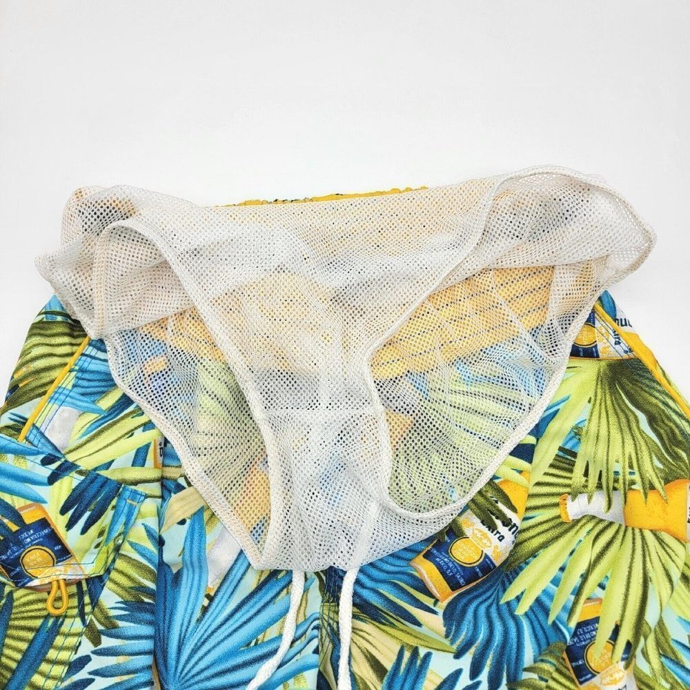 Corona Extra Beer Bottle Tropical Swim Trunks Board Shorts Mens Small Beach - Picture 7 of 12